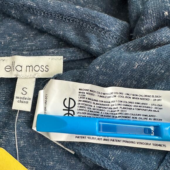 Ella Moss Linen Blend Top Small V Neck Lace Relaxed Fit Cottagecore NWOT - Picture 8 of 9